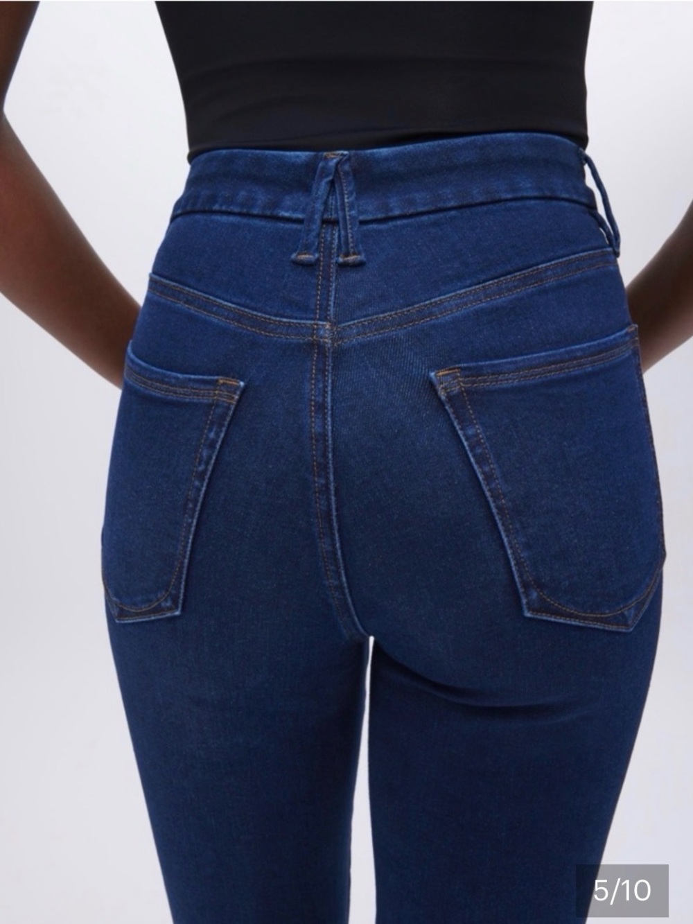 NWT Good American Dark Blue High Waisted Always Fit Good Leg Jeans Size 6-12 - Picture 7 of 14